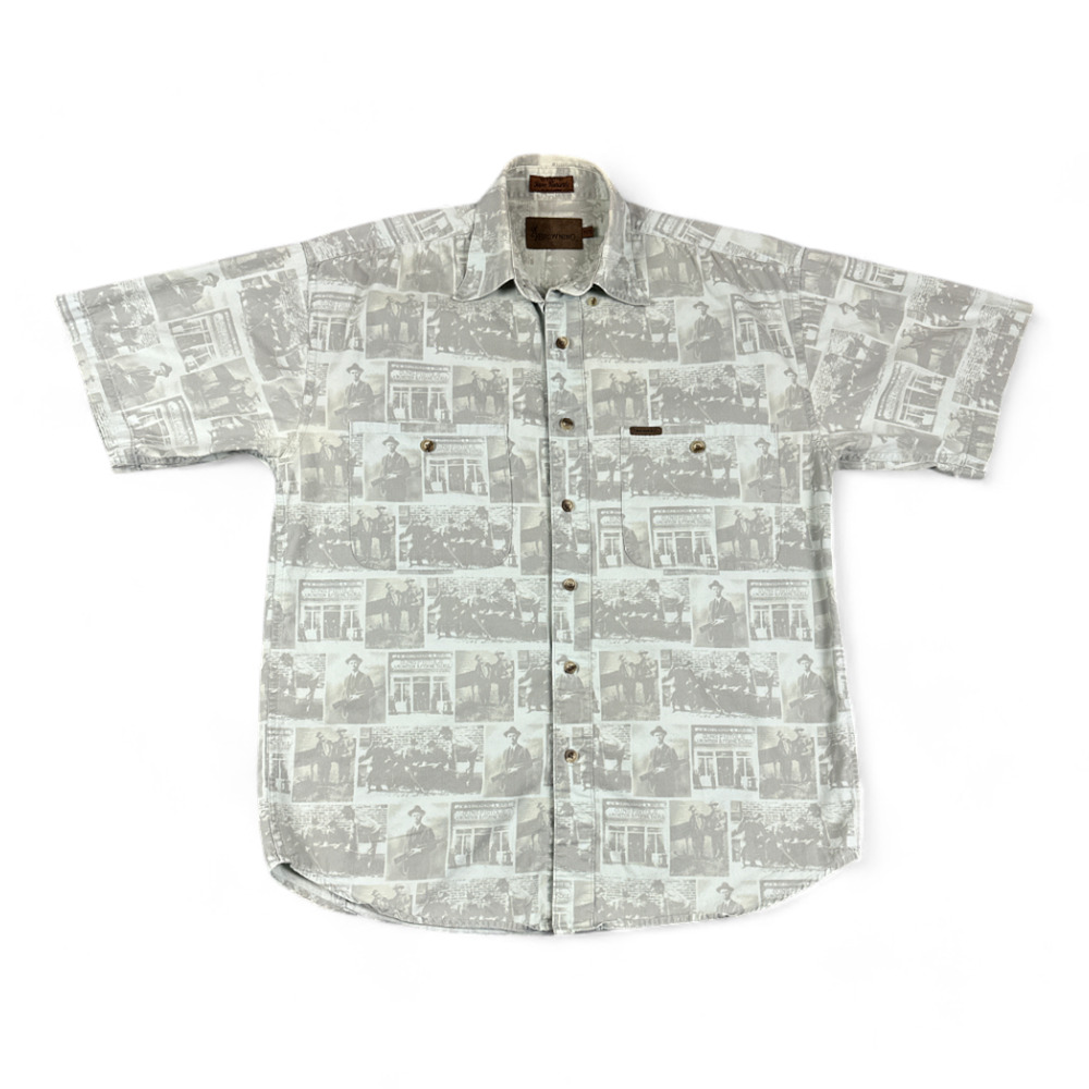Browning Arms Shirt Adult MEDIUM Old Photographs Sportsman Fish Hunting Outdoor